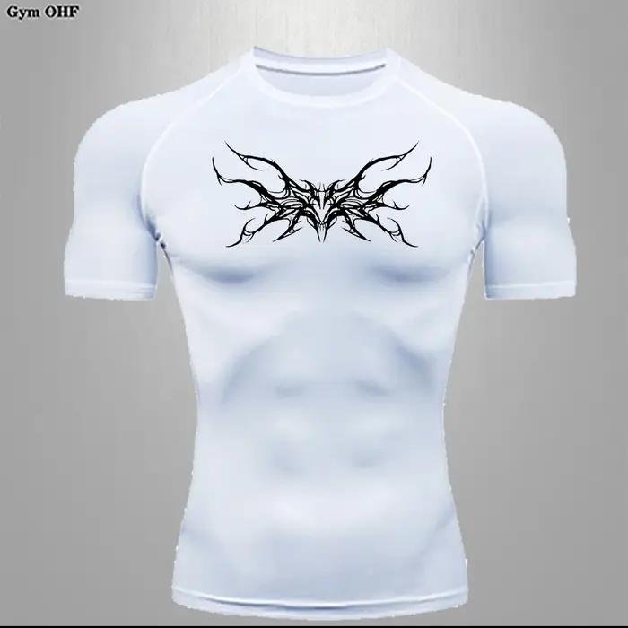 T-shirt compression homme minceur été - Chemise sport fitness salle gym séchage rapide confortable