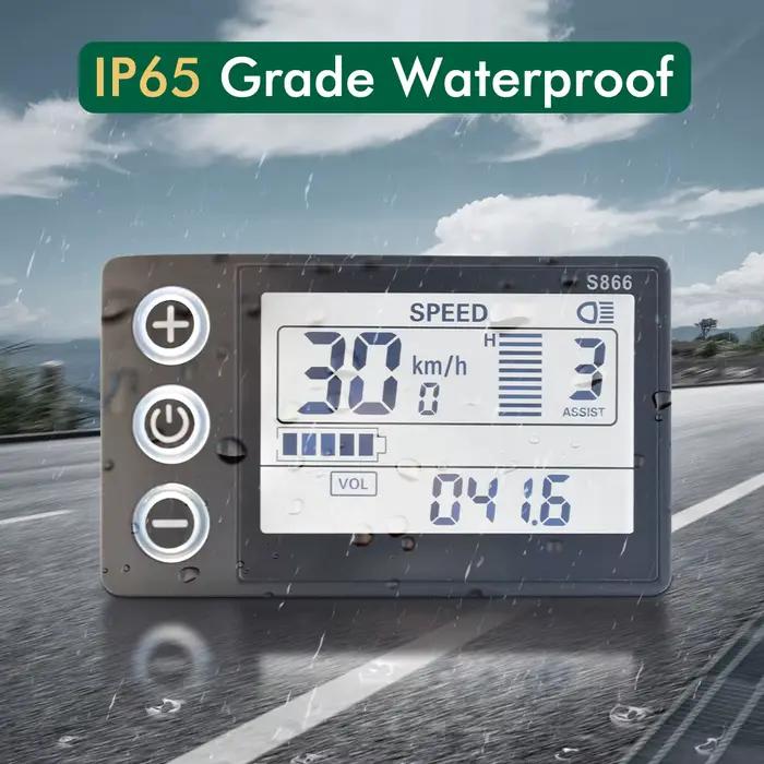 UART2 24V 36V 48V S866 vélo électrique LCD affichage compteur E Scooter panneau LCD avec USB UART po
