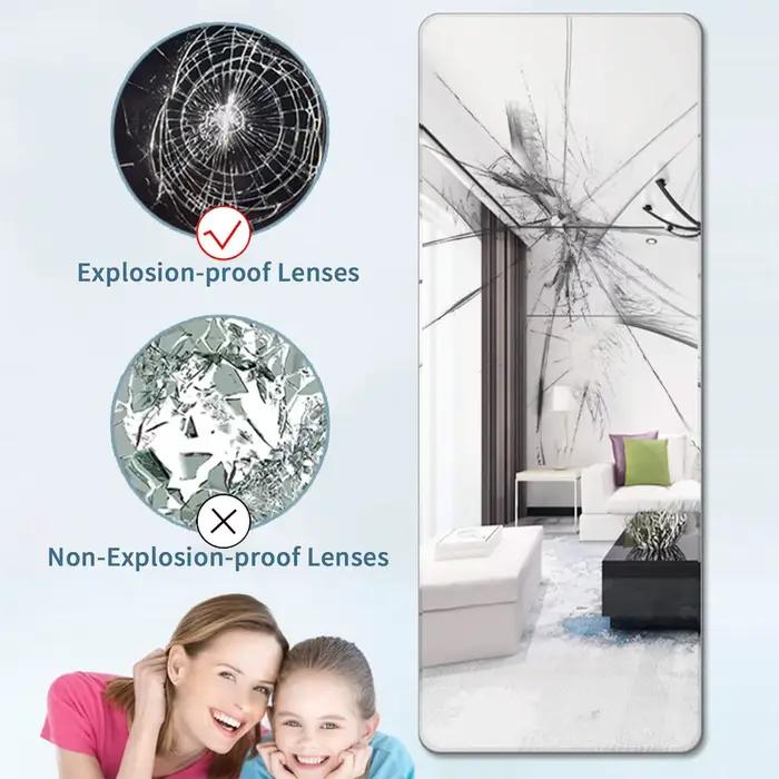Miroir pleine longueur 64 "x 21", suspendu ou appuyé sur le mur, miroirs de sol, dressing mural