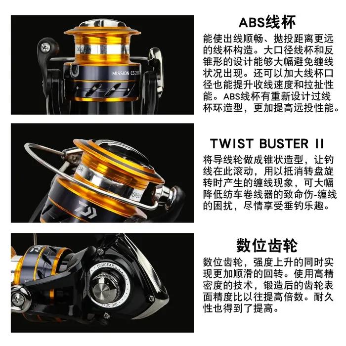 DAIWA moulinet de pêche MISSION CS 2000-4000 nouvelle taille bobine en aluminium usiné ABS 2 KG-6 KG