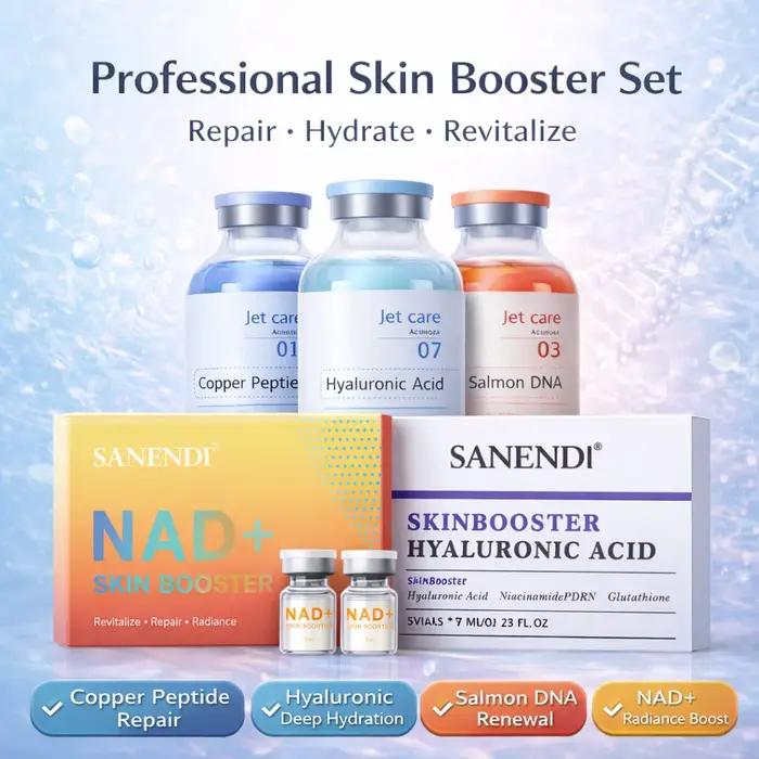 Sérum ADN de saumon NAD+ Sanendi, essence de peptide de cuivre, acide hyaluronique, booster de peau,