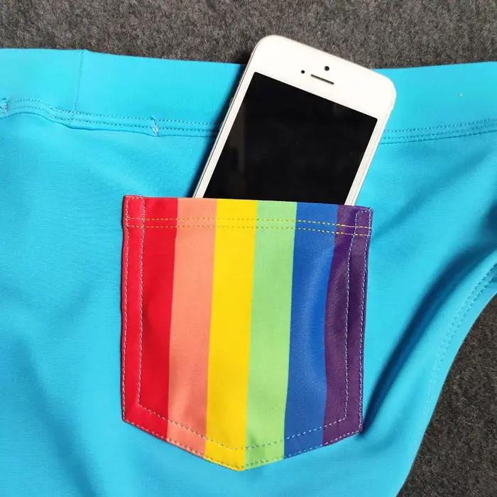 Maillot de bain push-up homme slip arc-en-ciel sexy surf plage - Pride
