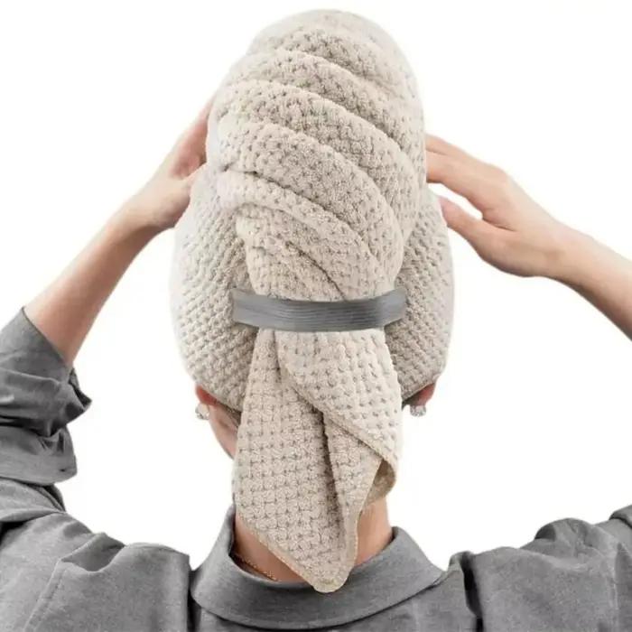 Grands serviettes pour cheveux en microfibre, Ultra douces, avec boucle élastique, pour cheveux bouc