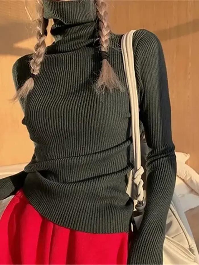 Pulls en cachemire doux tricotés à col roulé pour femme – Collection Automne Hiver 2026
