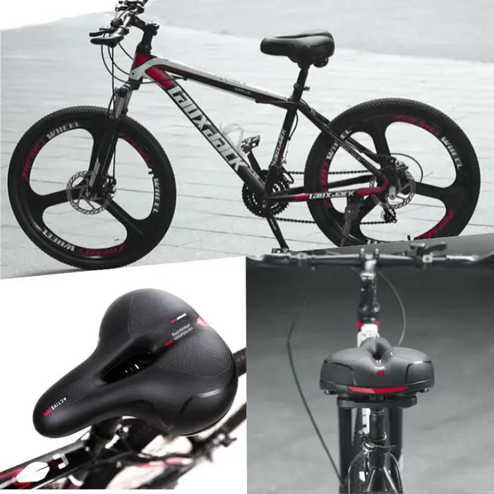 Coussin de vélo confortable double absorption chocs mousse à mémoire de forme résistante humidité large type siège vélo pour femmes hommes multiples types vélos sorties randonnées courses déplacements cadeau