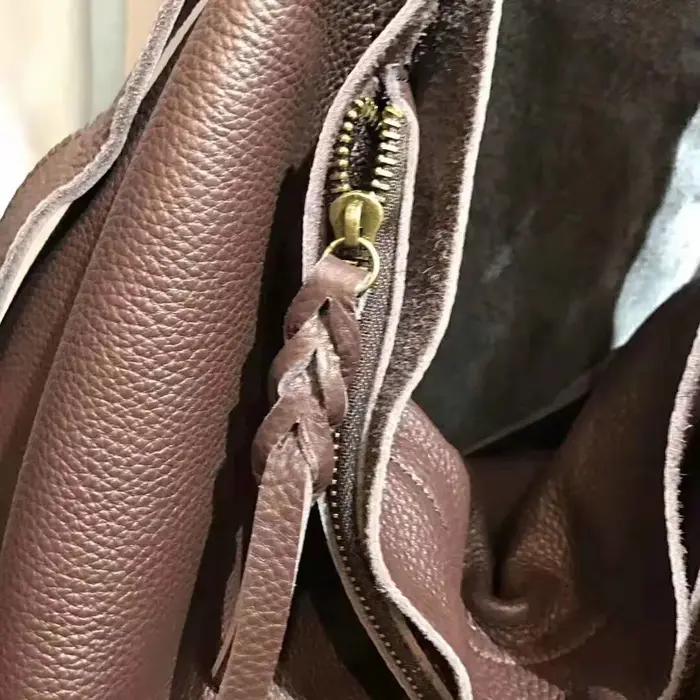 Sac à bandoulière en cuir véritable souple pour femmes, première couche de peau de vache, style rétr