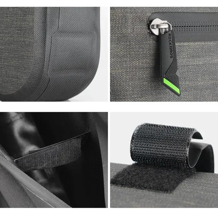 ROCKBROS-sac triangulaire de vélo portable, grande capacité, étanche à la pluie, sacoche de cyclisme
