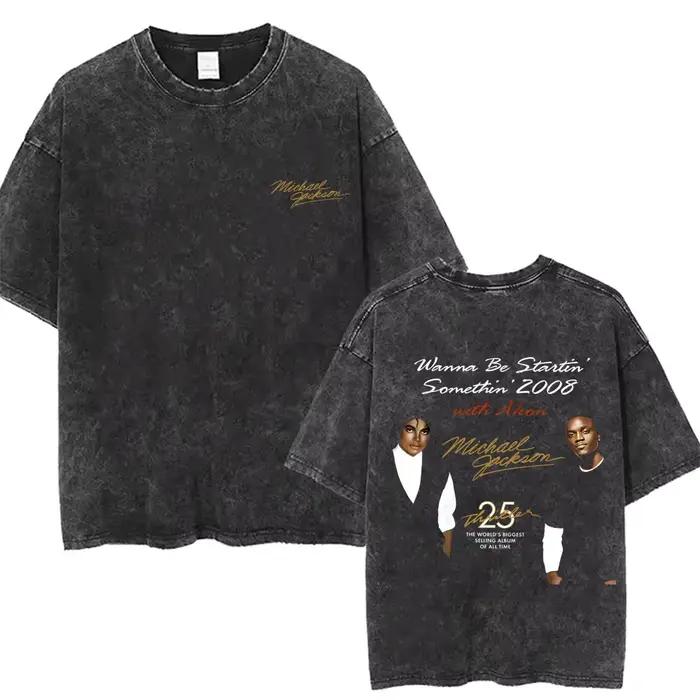 Classique Michael Jackson roi du Pop lavé Vintage T-shirt hommes femmes mode rétro Rock T-shirts hom