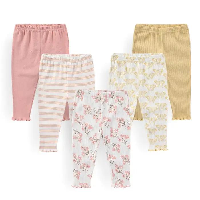 Kiddiezoom – pantalons en coton doux pour bébés garçons et filles, 5 pièces/lot, à la mode, mignons,