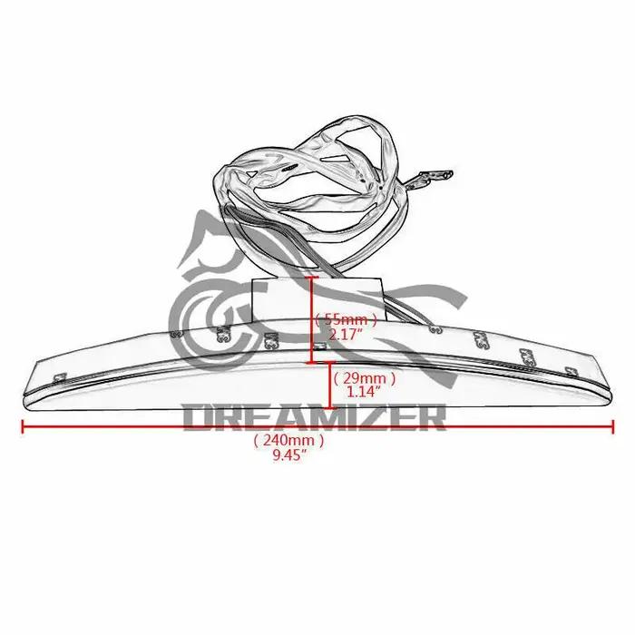 Feu arrière de frein à LED rouge pour vélo moto Touring Sportster XL 883 1200 Cafe Racer feu arrière