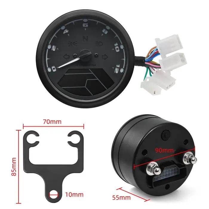 AD nouveau moto universelle 12000RMP LCD compteur de vitesse odomètre tachymètre 1-4 cylindres moto