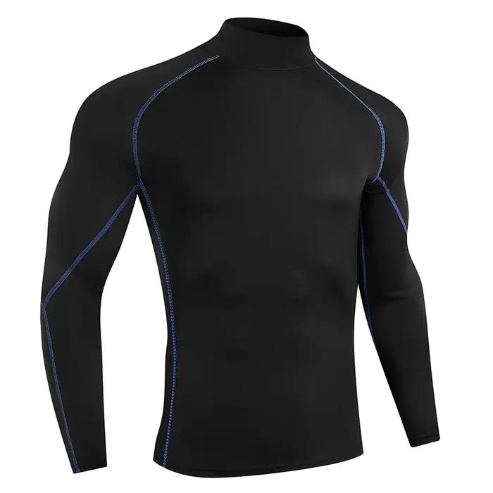 T-shirt compression hommes séchage rapide - Haut fitness musculation gym rashgard manches longues