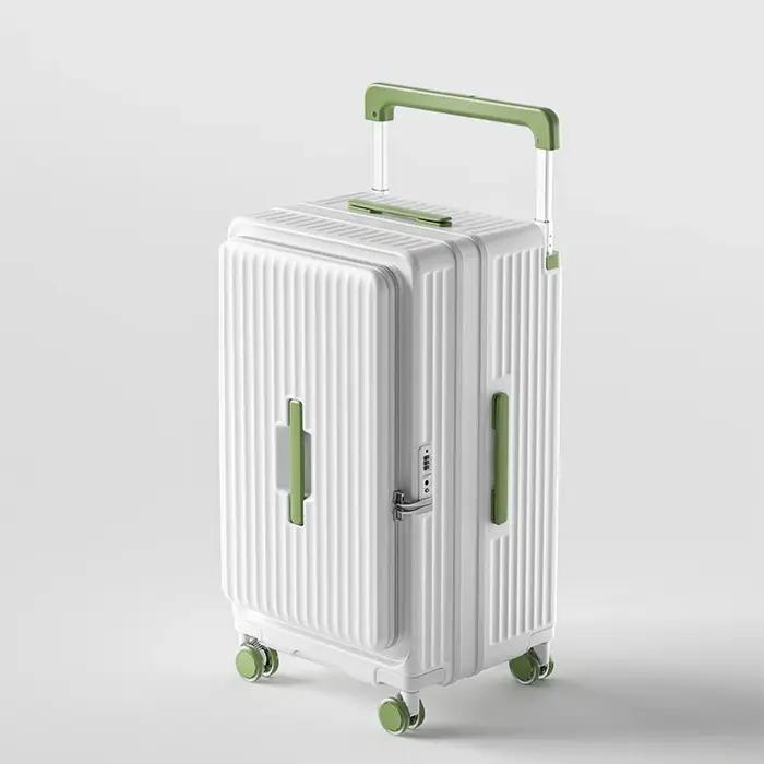 Bagage extensible de grande capacité, valise trolley épaisse à ouverture frontale, valise de voyage