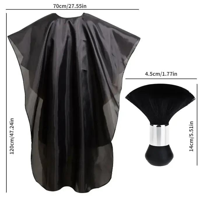 Ensemble de Cape de Salon de coiffure professionnel: Cape de coupe de cheveux + plumeau de cou, tabl