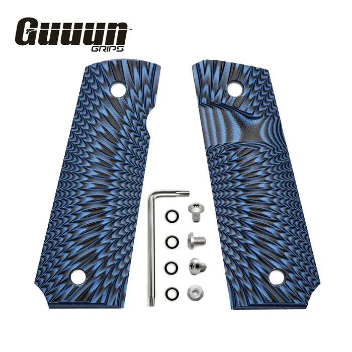 Guuun – G10 pour poignées minces 1911, coupe de sécurité, grande boule, Texture Sunburst