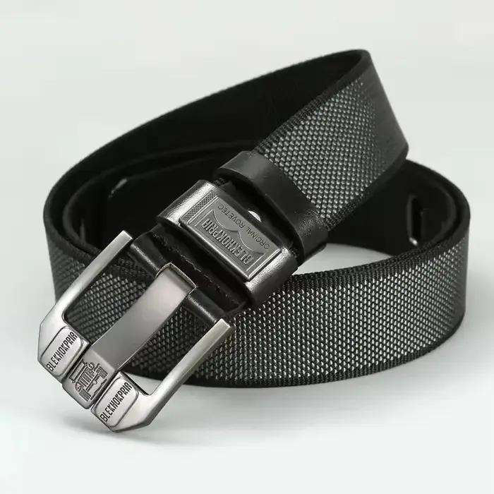 Nouvelle mode hommes boucle ardillon jeunesse salopette toile ceinture ceinture décontracté rétro dé