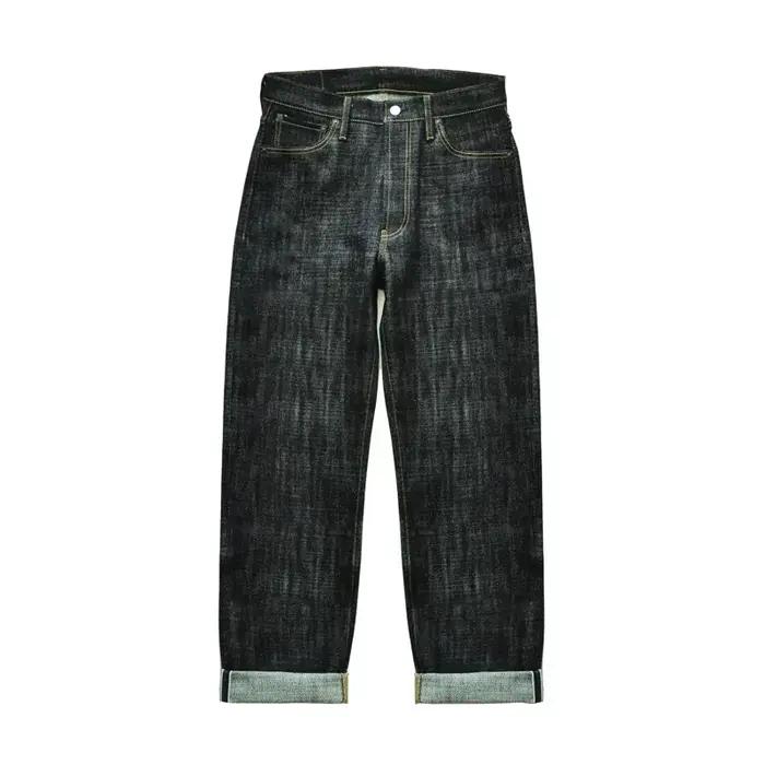 Ceaiss- Jean en denim brut pour homme, coupe LOOS, 16.8 oz, lisière, boutons plaqués argent, 344XX-F