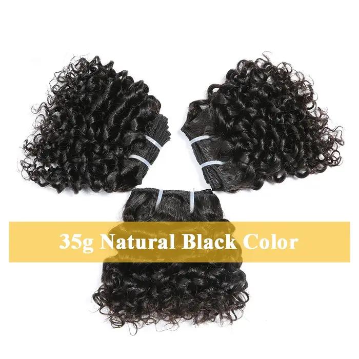 Code Calla rebondissant cheveux bouclés paquets Double tirage indien 6 pouces coupe courte Remy Exte