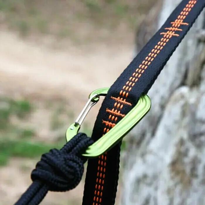 Sangles de hamac en Polyester, 2 pièces, 600lb, résistance à la rupture, corde de ceinture avec bouc