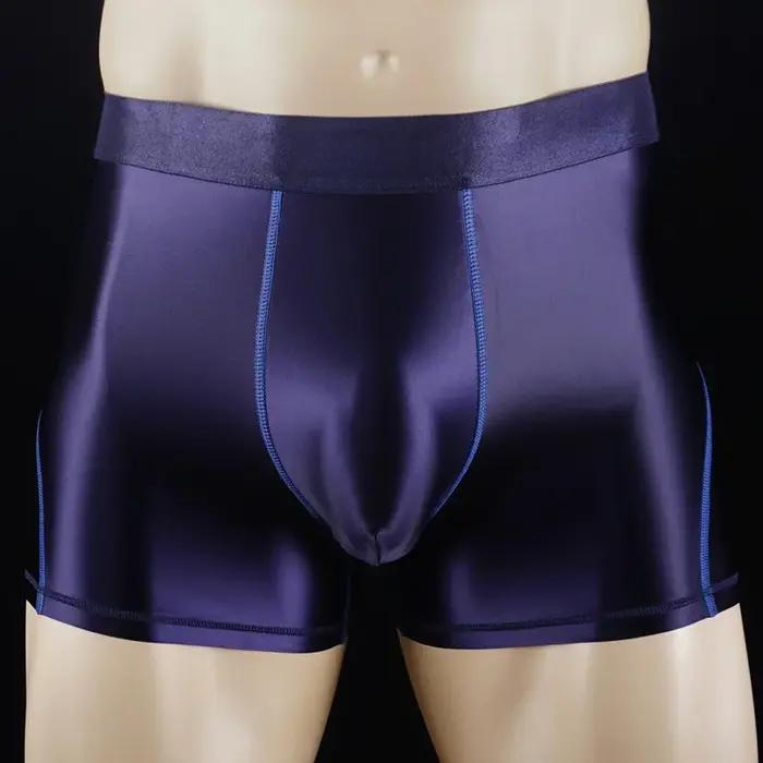 Maillot de bain brillant pour hommes, sexy, short brillant, sous-vêtement Boxer