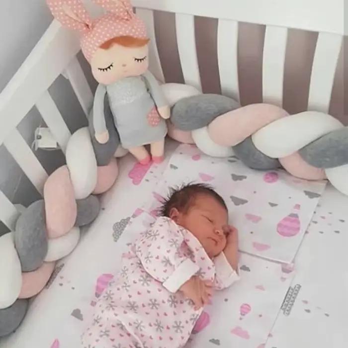 Pare-choc tressé pour lit de bébé, 1M/2M/3M/4M, protection de berceau pour bébé, oreiller en peluche
