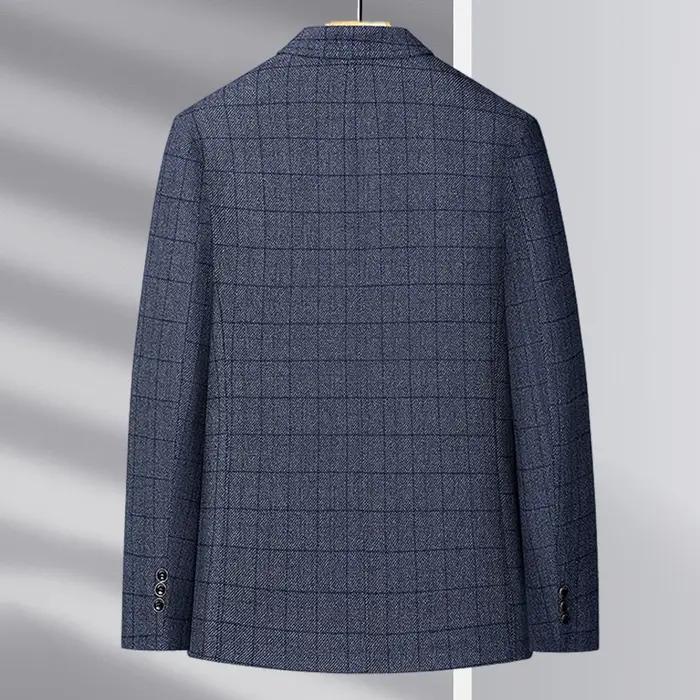 Pour l'automne et l'hiver 2025, vestes de costume en laine décontractées pour hommes d'âge moyen et