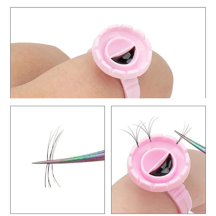 50/100 pièces en gros jetable cils colle ventilateur tasse anneaux support conteneur tatouage Pigmen