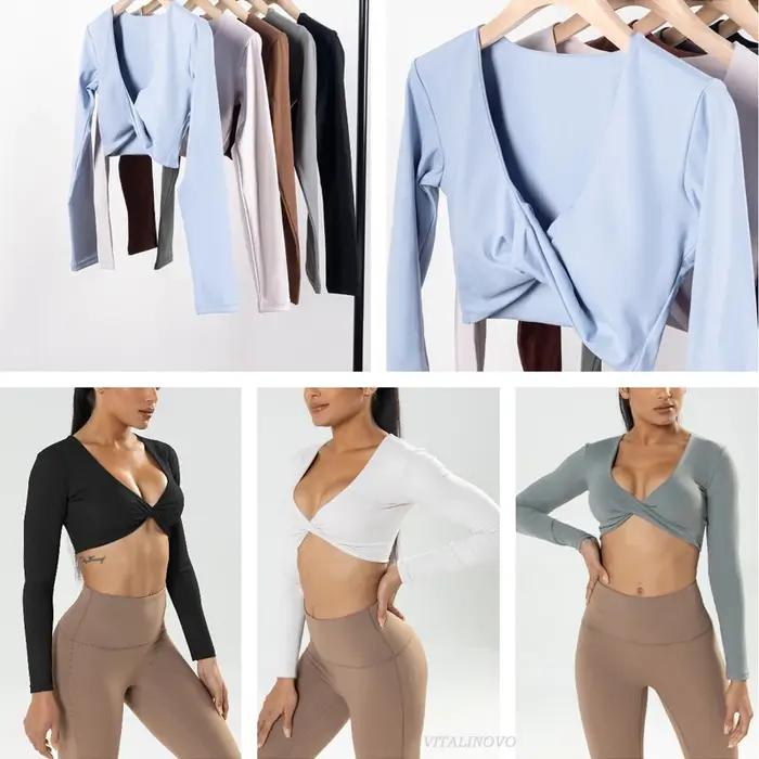 Haut de sport VITALINOVO manches longues pour femme séchage rapide idéal fitness et yoga