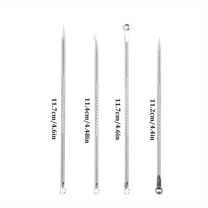 Kit d'extraction d'imperfections de boutons et d'acné, points noirs, aiguilles en acier inoxydable,