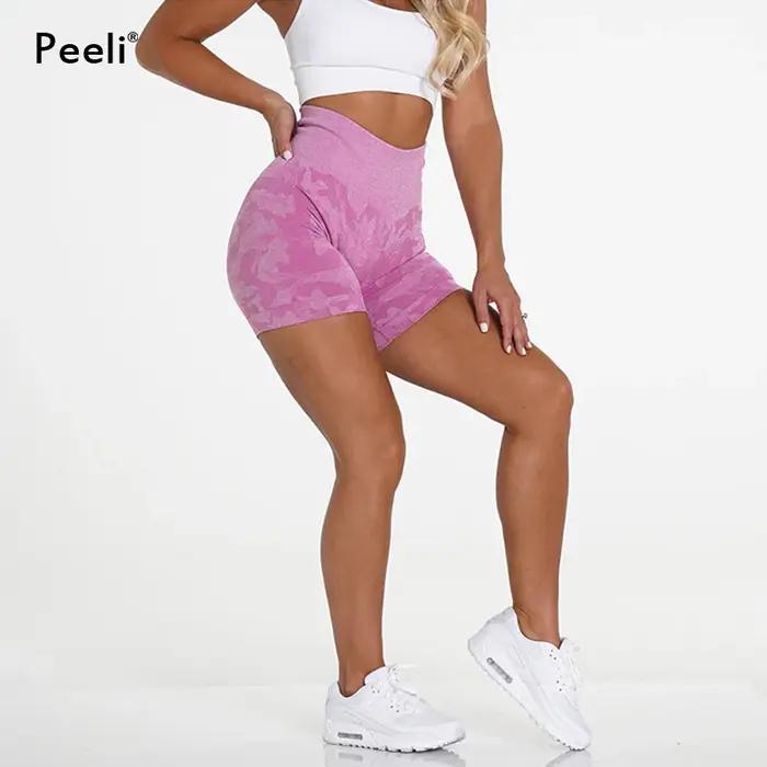 Short camouflage sans couture pour femmes, vêtements taille haute, short de Yoga, Jogging, Fitness,