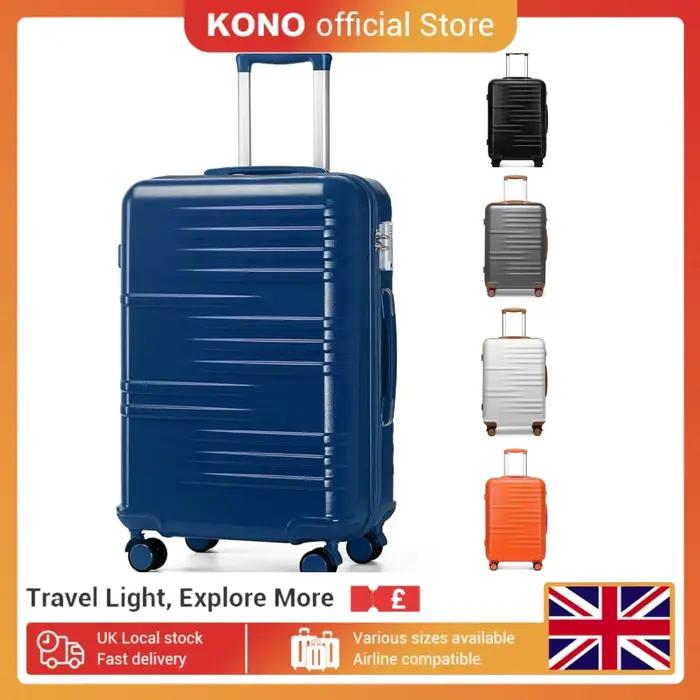 Valise de cabine rigide en PC léger, valise de voyage britannique, 4 roues tournantes, valise à main