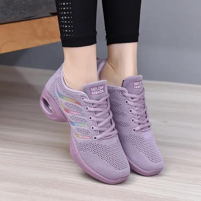 Chaussures de danse femme dames moderne semelle souple Jazz baskets maille respirant léger femme dan