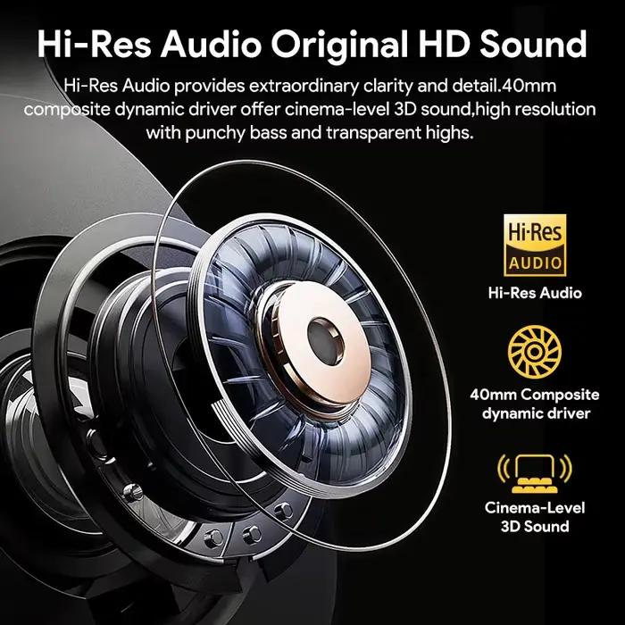 QCY-Casque sans fil hybride H3 ANC, suppression active du bruit, écouteurs Bluetooth 5.4, audio haut