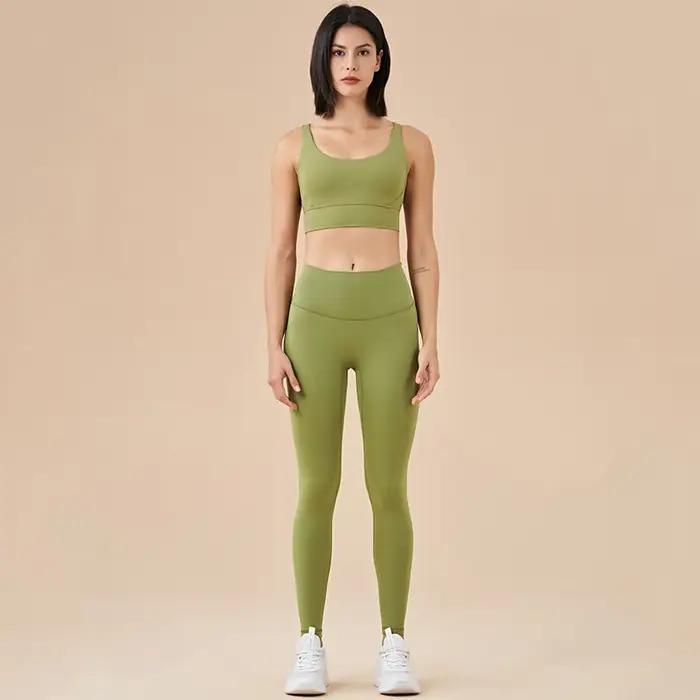 Leggings chauds en nylon pour femmes hiver yoga taille invisible poche élastique doux sexy activité physique style moderne