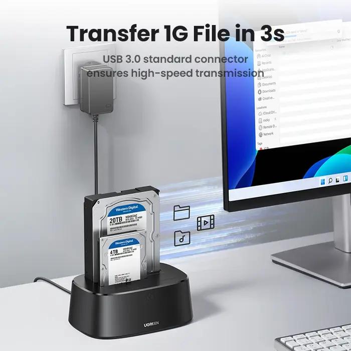 UGREEN – Station d'accueil pour disque dur SATA vers USB 3.0, adaptateur pour 2.5 3.5 SSD, boîtier p
