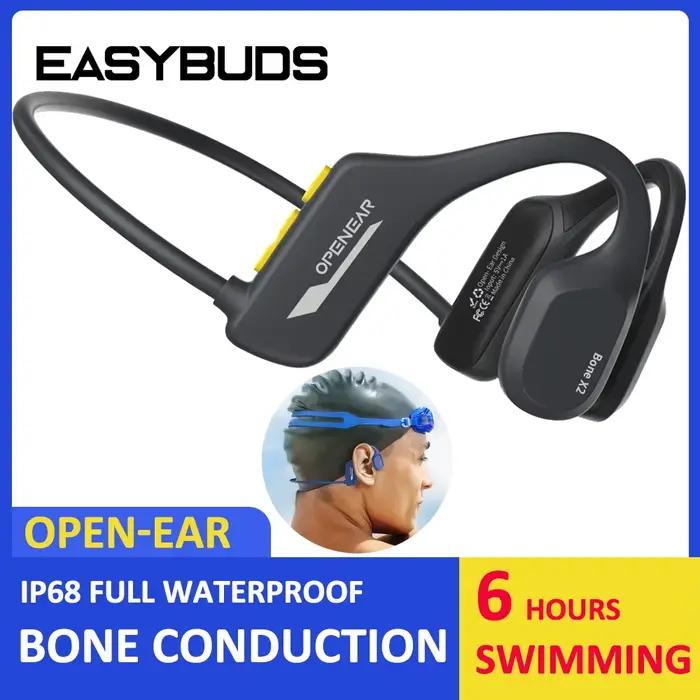 EASYBUDS casque sous-marin à Conduction osseuse casques à oreille ouverte sans fil 8G mémoire lecteu