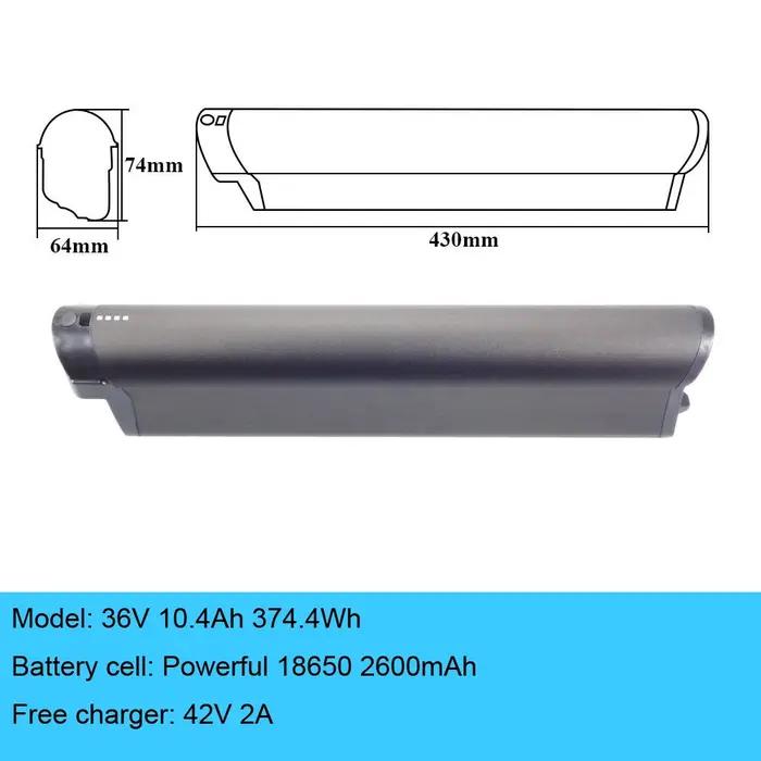 Batterie cachée pour vélo électrique, 36V, 10,4 ah, 11,6 ah, 14ah, pour Reid e-trail e-scape Quest 1