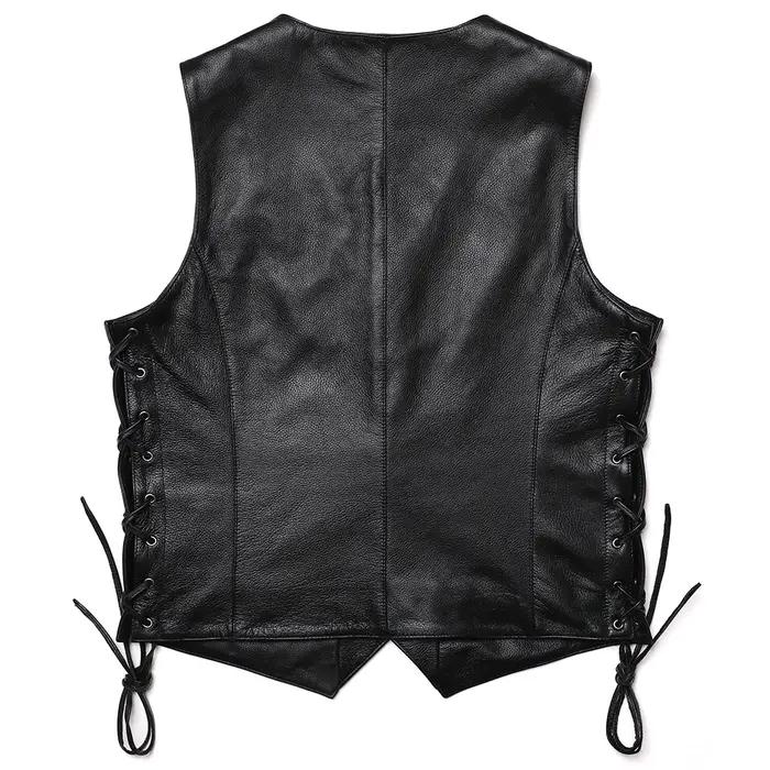 GlaSlim Col V Glands FibJacket, Cuir de vachette véritable, GlaSlim, Classique, Moto, Naturel, Homme