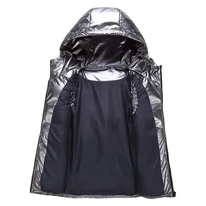 Gilet à capuche classique homme/femme/enfant hiver à capuche gilet en coton brillant gilet décontrac