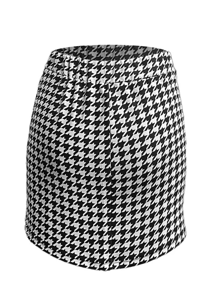 Demi-jupe élégante à taille élastique de style Qianniao, jupe courte taille haute moulante aux hanch