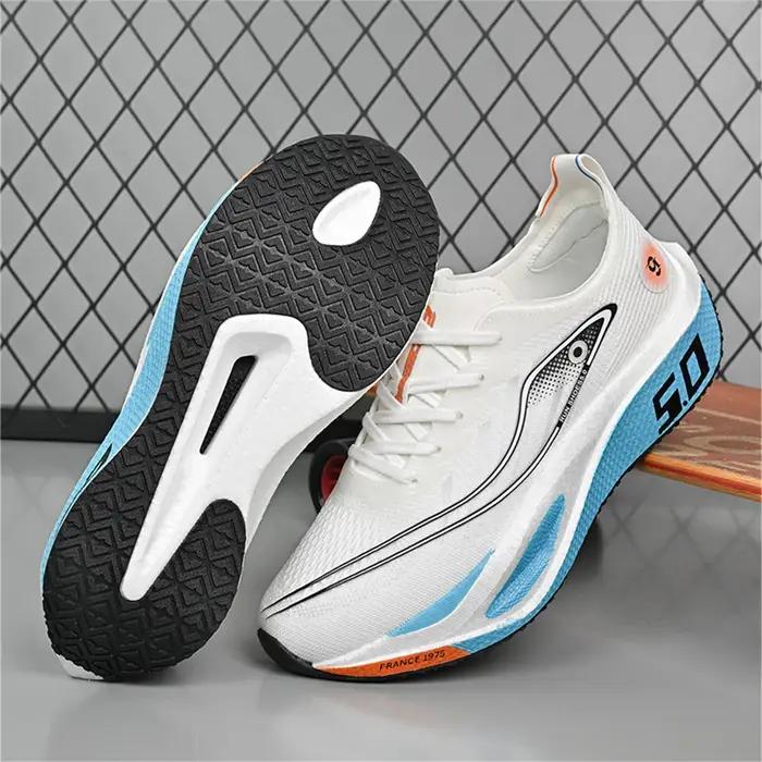 Chaussures de course pour hommes, spécialité sportive, plaque en carbone, marathon, respirantes, lég