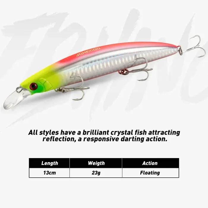 Jerkbait flottant longue coulée 130mm 23g leurre de pêche avec crochets de qualité Wobbler vairon po