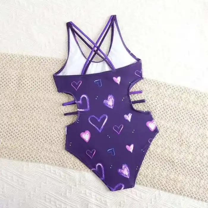 Maillot de bain une pièce imprimé pour filles, rembourré, pour enfants, pour baigneurs, vêtements de