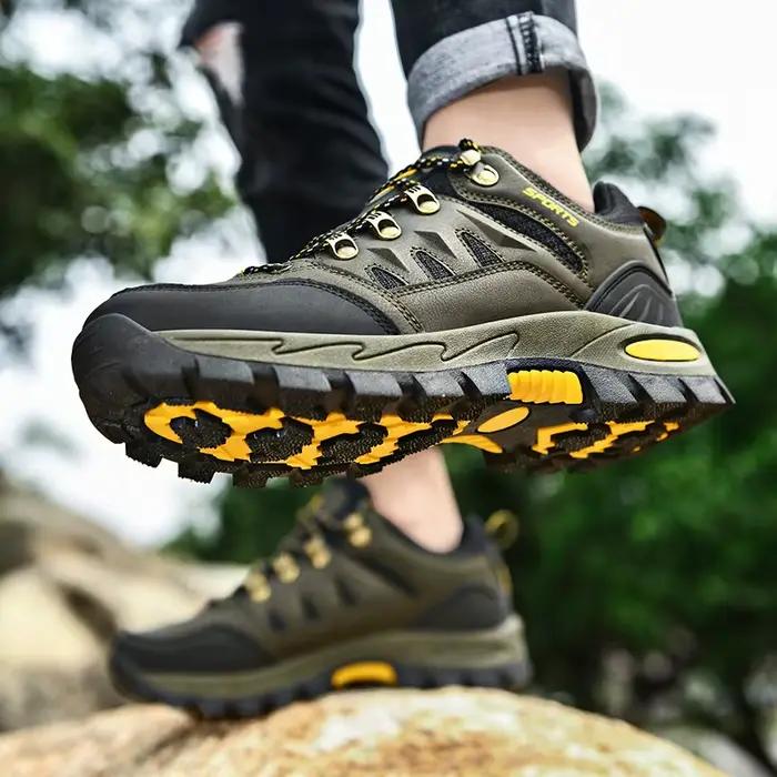 HIKEUP-Chaussures de randonnée en plein air pour hommes et femmes, baskets en cuir, modèles de coupl