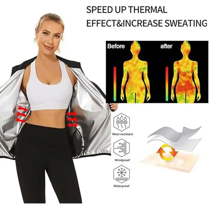 Combinaison de sauna pour femmes, veste à manches longues, corset d'exercice, haut à fermeture éclai