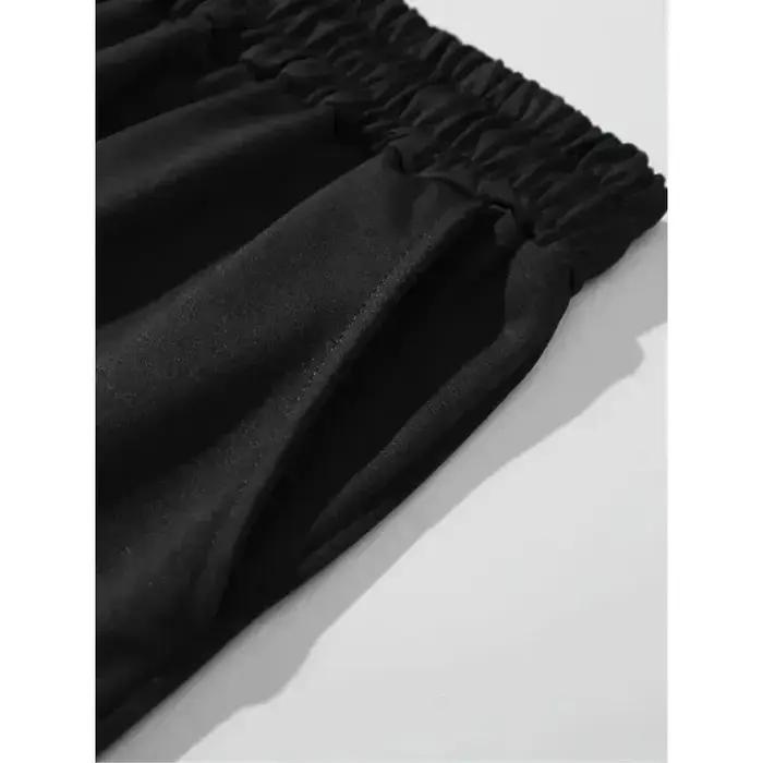 Shorts décontractés en polyester uni pour hommes et femmes, grande taille, avec poches à cordon pour sorties quotidiennes et occasions spéciales