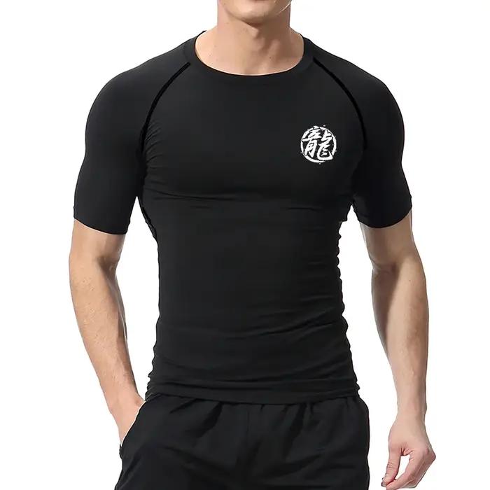 Chemise de compression à imprimé Dragon Rick pour hommes, maillots de base athlétiques, t-shirts à s