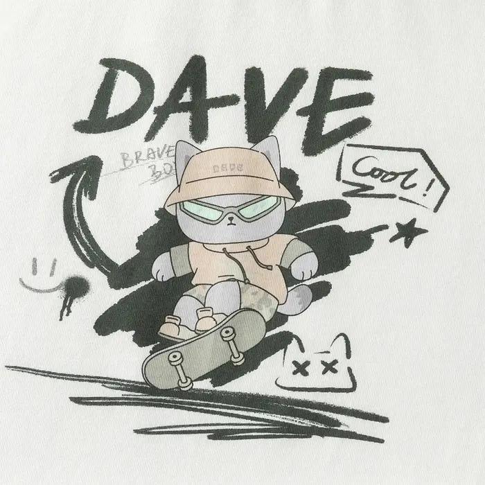 Ensemble short et haut pour enfants Dave Bella – Tenue d'été pour garçons avec imprimé dessin animé,