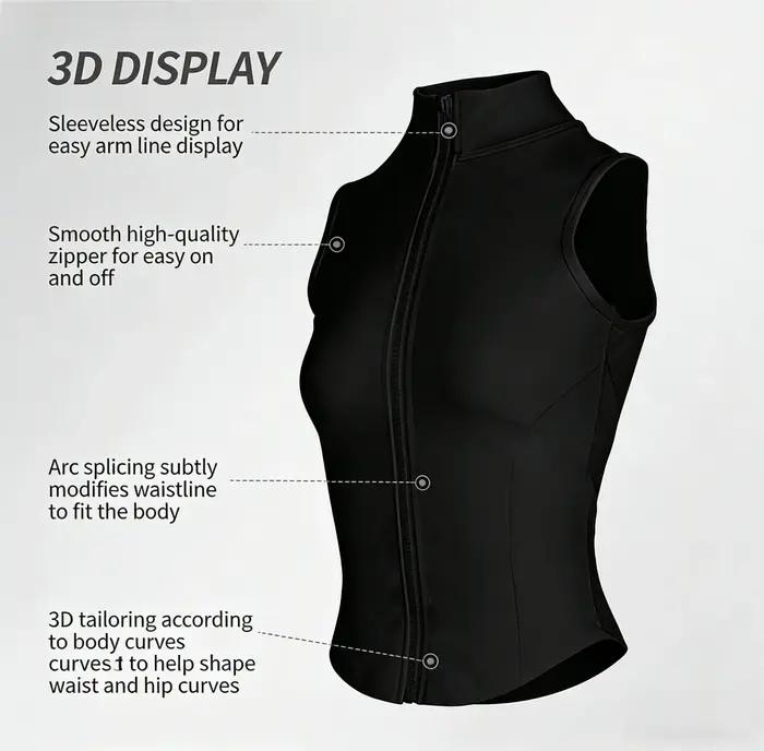Gilet d'entraînement zippé, haut sans manches à séchage rapide pour la gym, la course et le yoga, vê