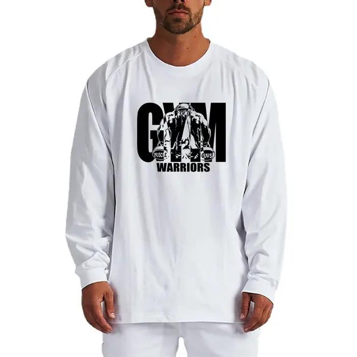 T-shirts à manches longues pour hommes, surdimensionnés, pour course à pied, musculation, vêtements
